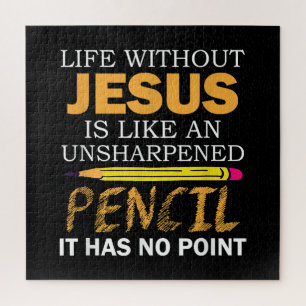 Leben ohne Jesus Lustige christliche religiöse Gla Puzzle