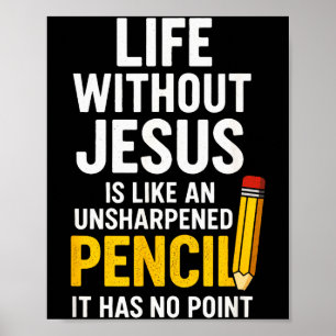 Leben ohne Jesus - Lustiger christlicher Glaubensz Poster