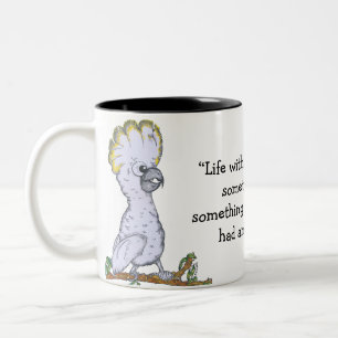 "Leben ohne Kaffee" Cockatoo-Tasse Zweifarbige Tasse