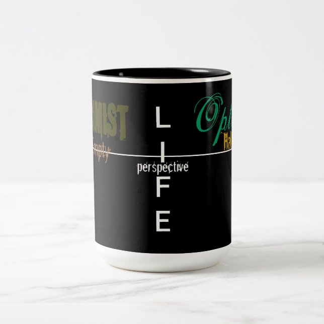 Leben-Optimist-Pessimist Tasse (Mittel)