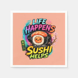 Leben passiert Sushi hilft Serviette