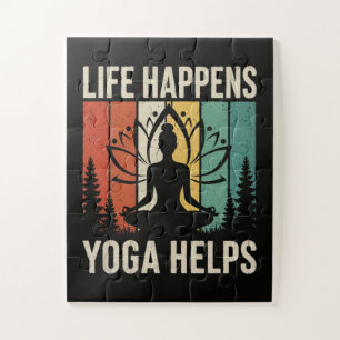 Leben passiert Yoga hilft Puzzle