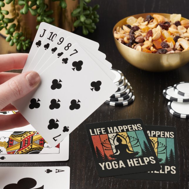 Leben passiert Yoga hilft  Spielkarten (In Situ)
