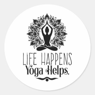 Leben passiert Yoga hilft Süße Motivation Yoga-Ges Runder Aufkleber