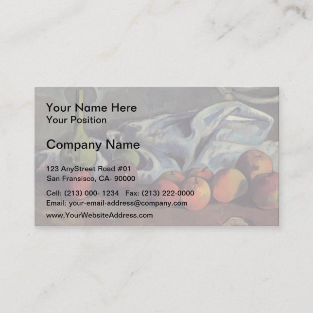 Leben Pauls Gauguin-Still mit Äpfeln und grünem Visitenkarte (Vorderseite)