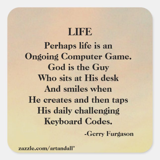 LEBEN QUADRATISCHER AUFKLEBER (Vorderseite)