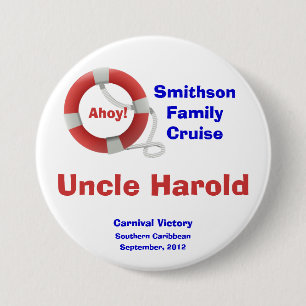 Leben-Ring-Kreuzfahrt-Name-Abzeichen Button