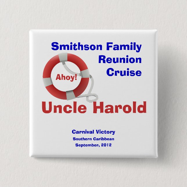 Leben-Ring-Kreuzfahrt-personalisiertes Button (Vorderseite)