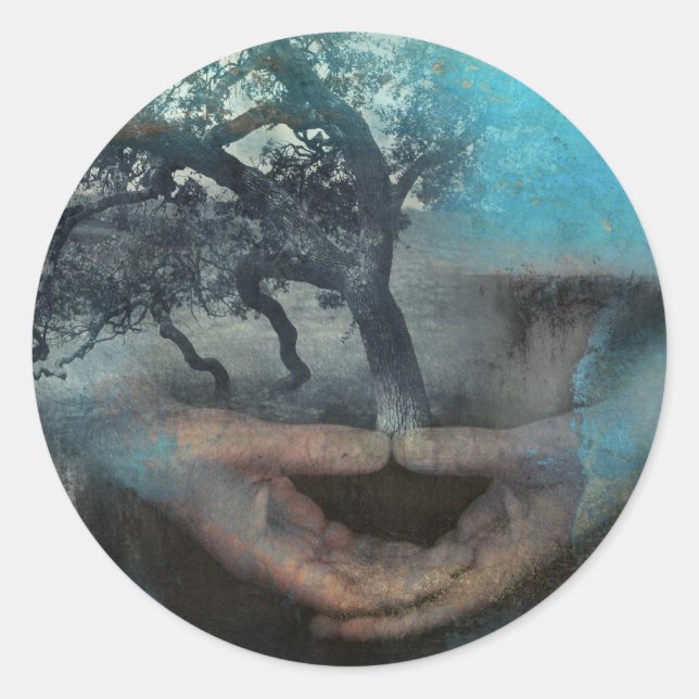 Leben Runder Aufkleber (Vorderseite)