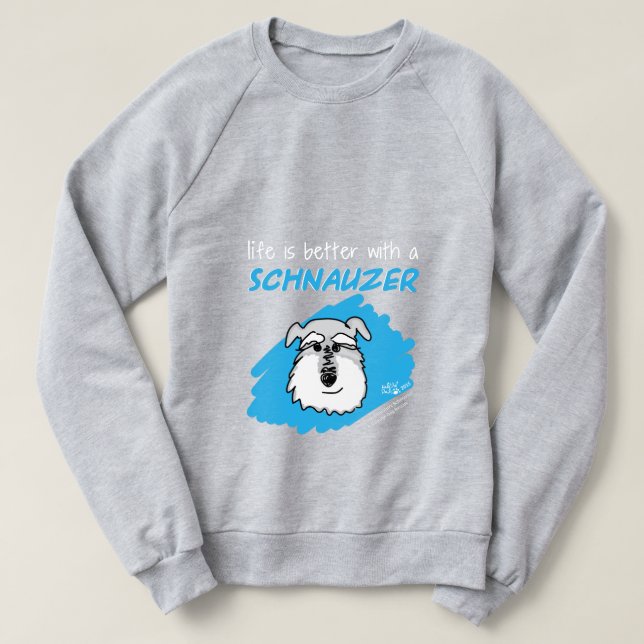 Leben… Schnauzer - dunkles Sweatshirt (Frauen) (Design vorne)