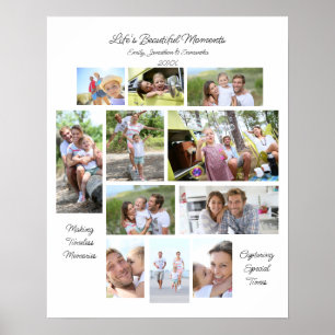 Leben Schöne Momente 11 Fotos Collage White Poster