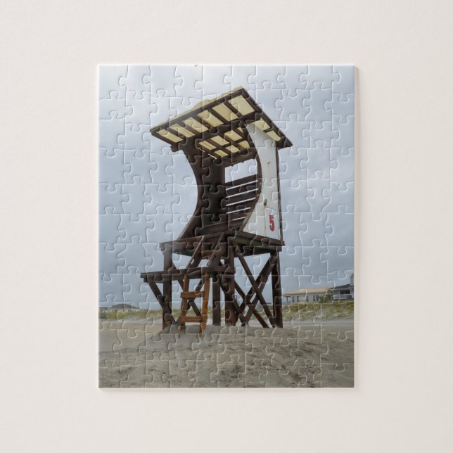 Leben-Schutz-Stand Wrightsville Strand NC Puzzle (Vertikal)
