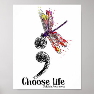 Leben Selbstmord Bewusstsein Farbenfrohe Libelle Poster