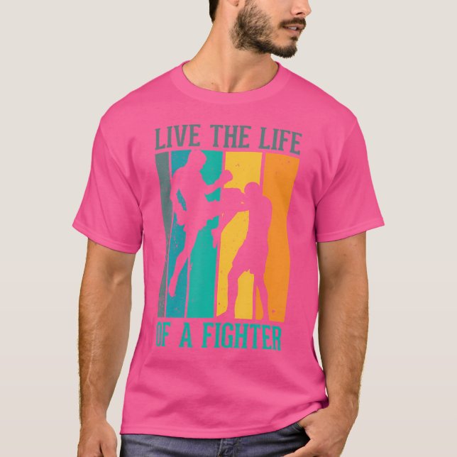 Leben Sie das Leben eines Kampfes für eine Kickbox T-Shirt (Vorderseite)