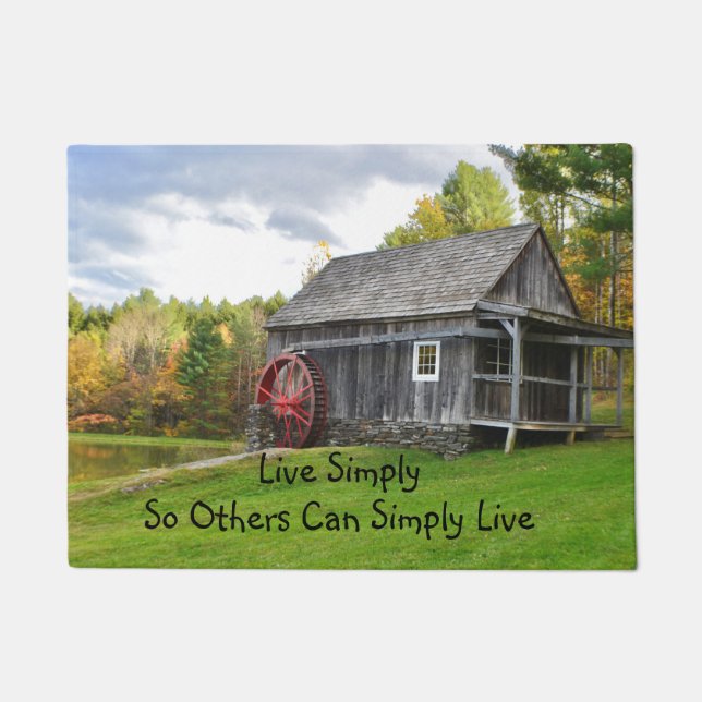 Leben Sie einfach alte Mühle Fußmatte (Vorderseite)