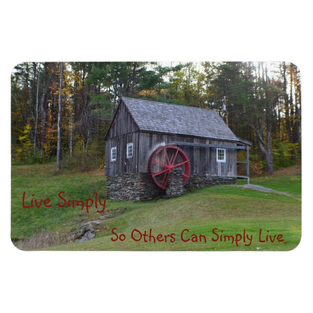 Leben Sie einfach alte Mühle Magnet (Horizontal)