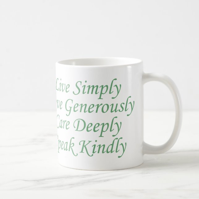 Leben Sie einfach grün Kaffeetasse (Rechts)