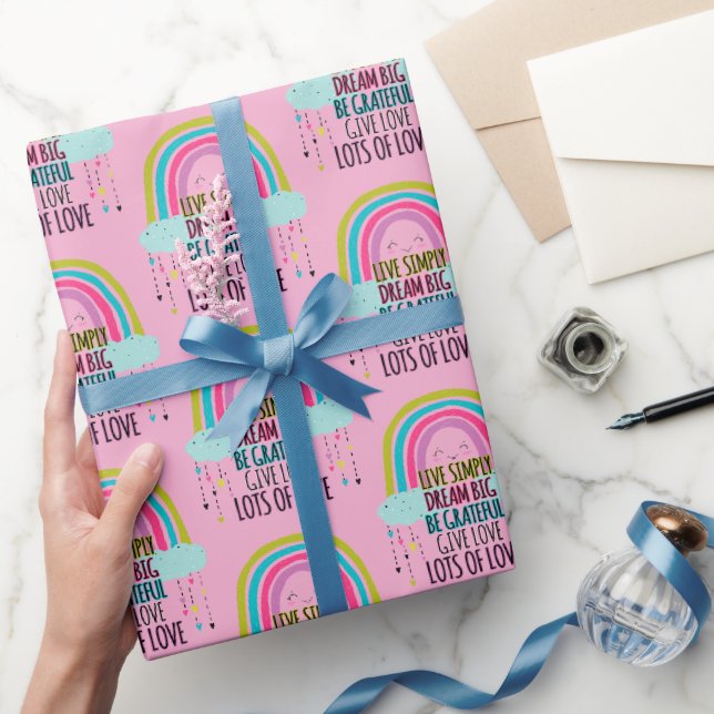 Leben Sie einfach träumen Big Be Dankbarkeit geben Geschenkpapier (Schenken)