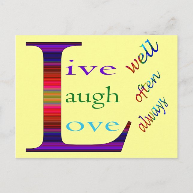 Leben Sie gut, lachen Sie oft, Liebe immer STaylor Postkarte (Vorderseite)