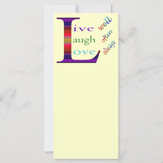 Leben Sie gut, lachen Sie oft, Liebe immer von STa (Vorderseite)