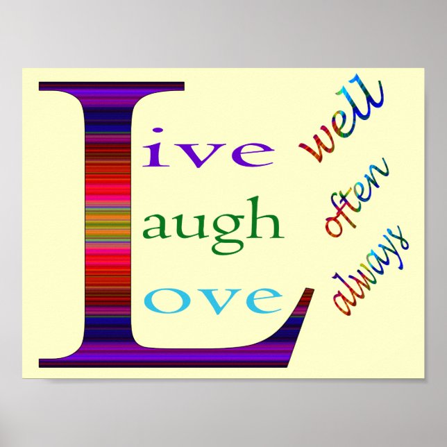 Leben Sie gut, lachen Sie oft, Liebe immer von STa Poster (Vorne)