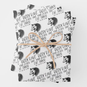 Leben Sie hässlich Fake Ihr Tod essen Müll Funny O Geschenkpapier Set