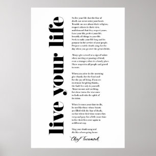 Leben Sie Ihr Leben durch Tecumseh Poster