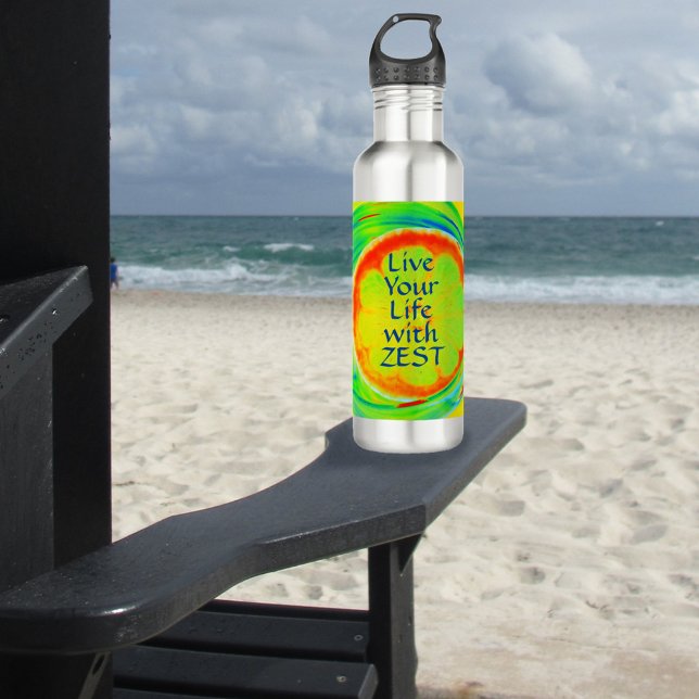 Leben Sie Ihr Leben mit Zest Psychedelic Pop Art Edelstahlflasche (Von Creator hochgeladen)