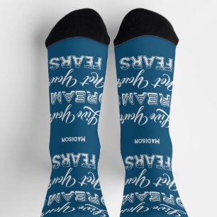 Leben Sie Ihre Träume individuelle Name & Farbe Socken