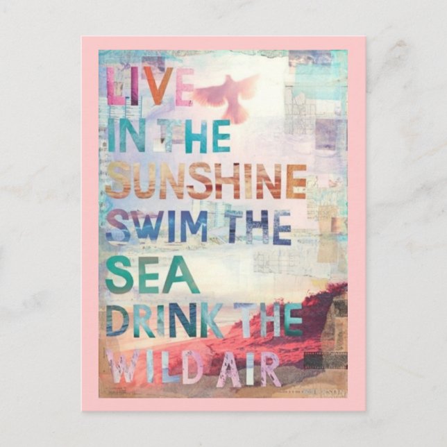 Leben Sie im Sonnenschein Postkarte (Vorderseite)