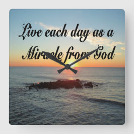 LEBEN SIE JEDEN TAG WIE EIN WUNKEL VON GOTT QUADRATISCHE WANDUHR