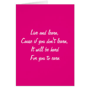 Leben Sie und lernen Sie