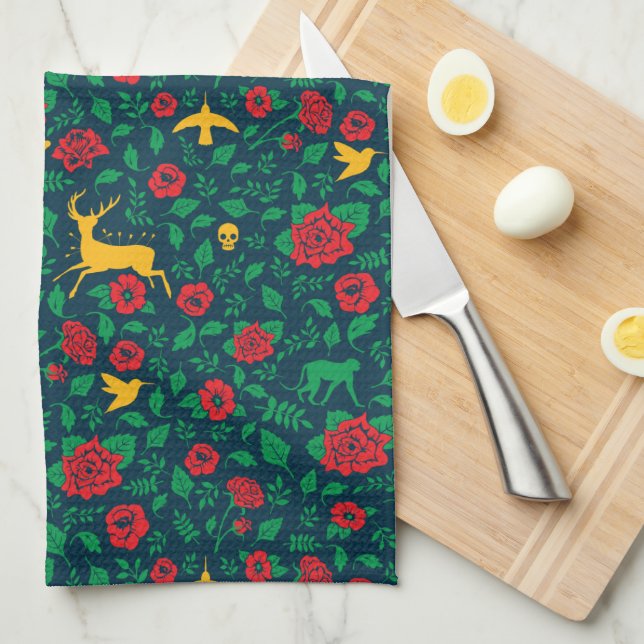 Leben-Symbole Frida Kahlos | Handtuch (Viertel Falte)