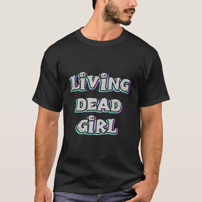 Leben tote Mädchen Halloween Trick oder Treat Pump T-Shirt (Vorderseite)