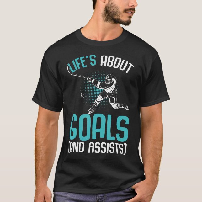 Leben über Goals Hockey Player Eishockey Jugend K T-Shirt (Vorderseite)