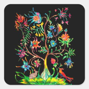 Leben und Fauna Quadratischer Aufkleber