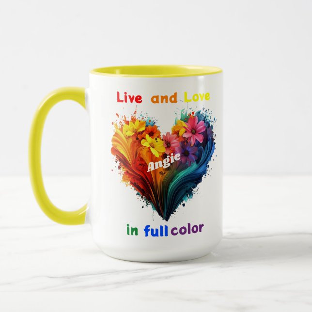 Leben und Liebe in voller Farbe Tasse (Links)
