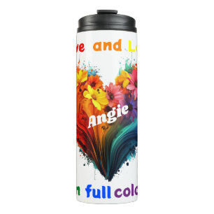 Leben und Liebe in voller Farbe Thermosbecher