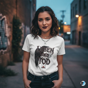 💀 "Leben und Tod" Raben-Stundenglas-Gotik T-Shirt