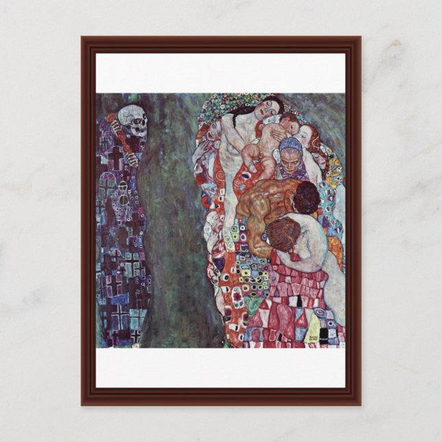 Leben und Tod von Klimt Gustav Postkarte (Vorderseite)