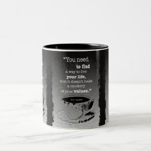 Leben und Werte, illustrierter Existentialismus-Zi Zweifarbige Tasse
