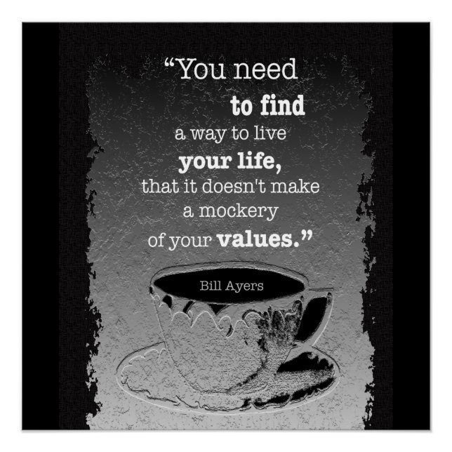 Leben und Werte, Illustriertes Existentialismus-Zi Poster (Vorderseite)