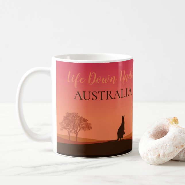 Leben unter Kangaroo Australien Kaffeepause Tasse (Mit Donut)