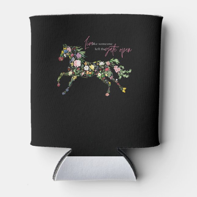 leben wie jemand links Tor öffnen botanische Blume Dosenkühler (Vorderseite)