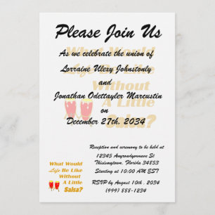 Leben wie ohne salsa orangefarbener Kongas Einladung