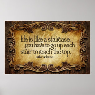 Leben wie Treppe Inspiration Poster Print