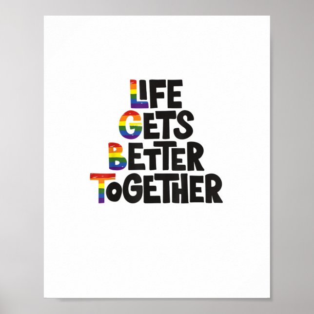Leben wird gemeinsam besser - Leichte Farben Inspi Poster (Vorne)