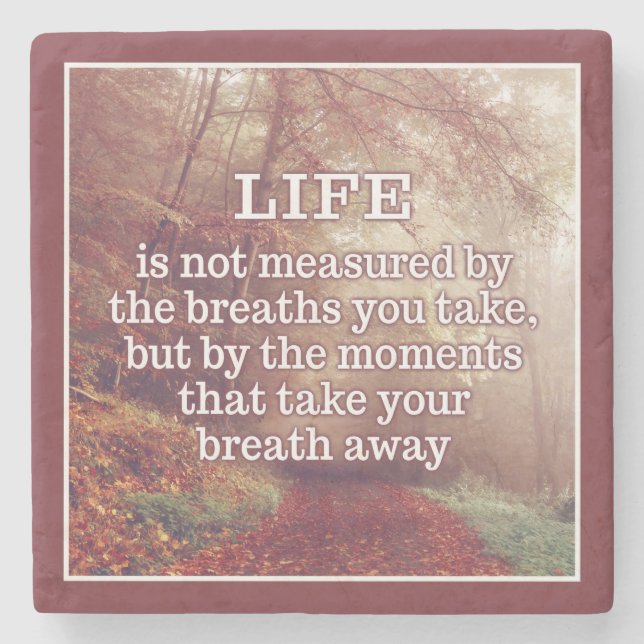 Leben-Zitatstein-Untersetzer Steinuntersetzer (Vorderseite)