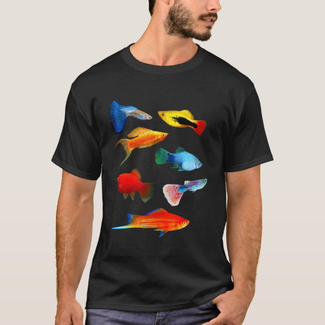 Lebende Bärenfische Fische Schwertfische Guppies P T-Shirt (Vorderseite)