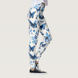 Lebende blaue Schmetterlinge Leggings